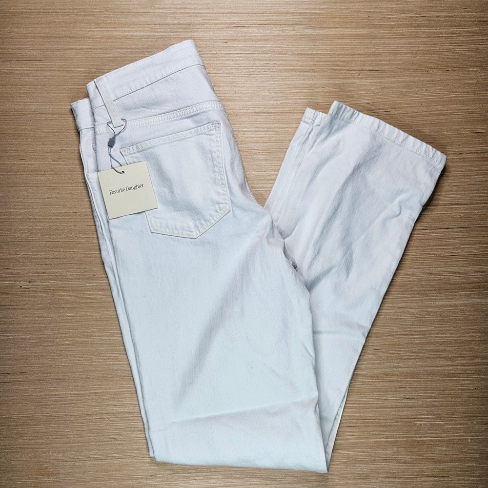 Favorite Daughter Vivi Jeans Women 29 White High Rise Long Straight NEW